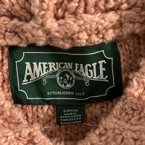 NWT American Eagle Rose Pink,Knit, Hooded, Sweater, Size Small - Picture 4 of 8